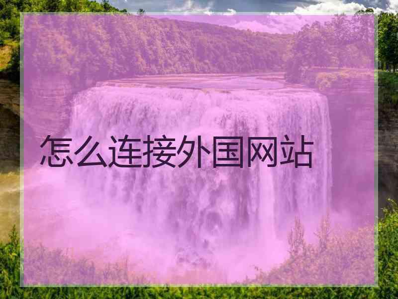 怎么连接外国网站
