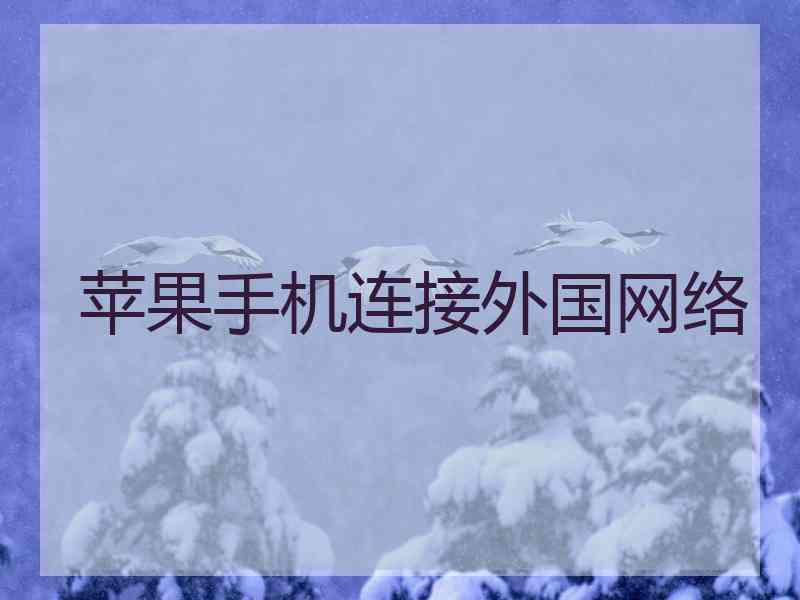 苹果手机连接外国网络