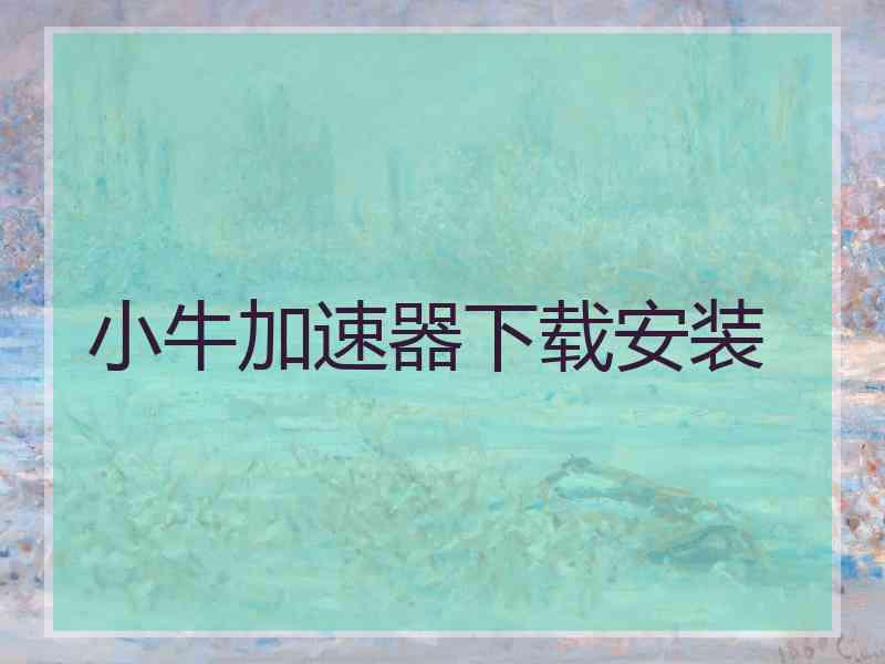 小牛加速器下载安装